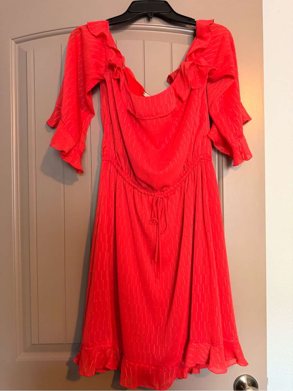 Chelsey & Violet off the shoulder knee length dress. Size L.